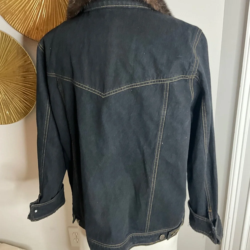 *Faux Mink & Denim Jacket* - Picture 4 of 6